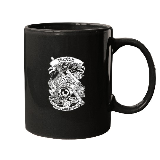 Fantasy RolePlaying Game RPG Monk Mugs