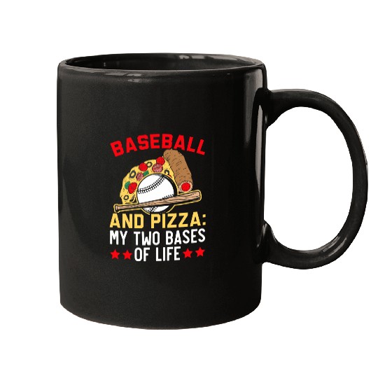 Pizza Baseball Player Baseball Lover Sport Italian Food 5 Mugs