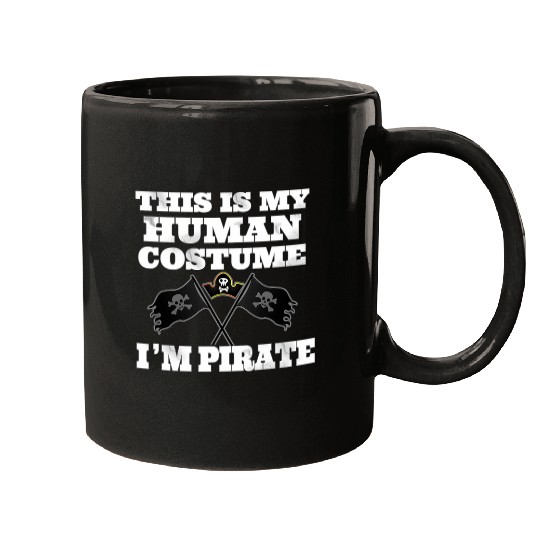 This Is My Human Costume Im Pirate Mugs