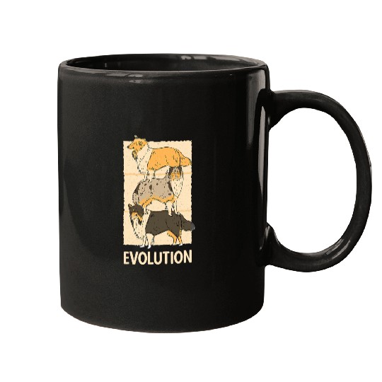 Evolution Border Collie Dogs Herd Mugs