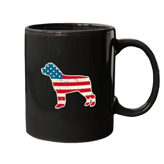 Dog Rottweiler 4th of July Rottweiler American Flag Dog USA Mugs