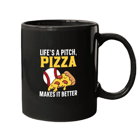 Pizza Baseball Player Baseball Lover Sport Italian Food 8 Mugs