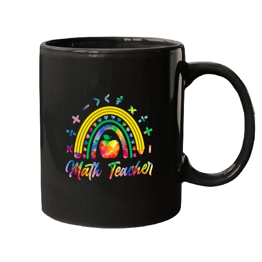 Math Teacher Matching Teacher Teaching Tie Dye Rainbow Lover Mugs
