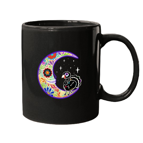Turkey Dia de Los Muertos Skeletons Sugar Skull Mugs