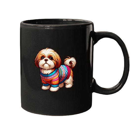 Cute Sweater Wearing Shih Tzu Dog Puppy Lover Colorful Mugs