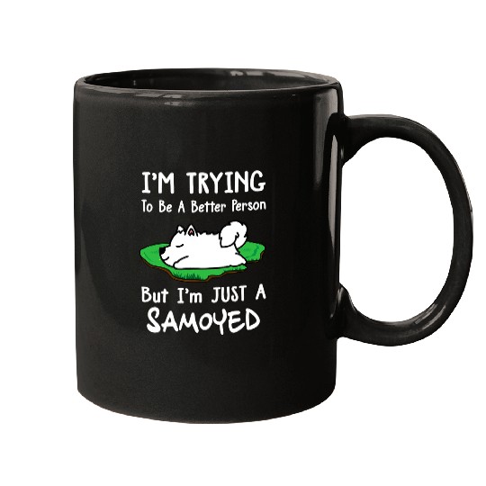 Dog Samoyed Im Just A Samoyed Dog Sleeping Funny Puppy Lovers Mugs