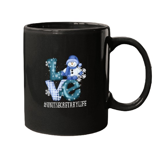 Unit Secretary Love Snowman Women Winter Season Christmas Mugs