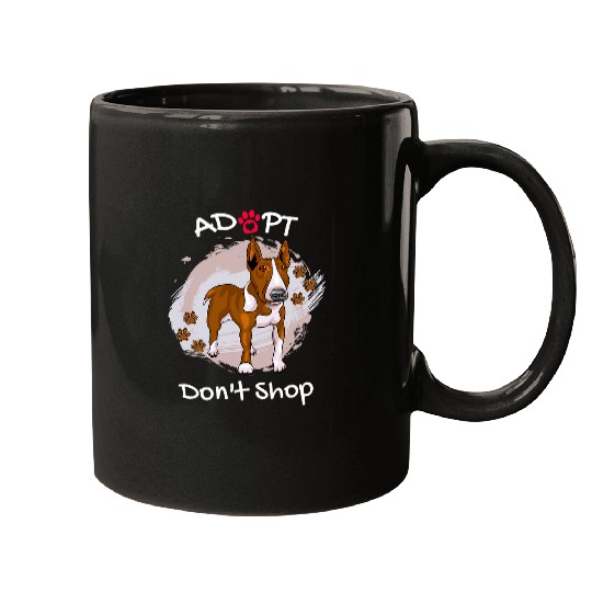 Cute Bull Terrier Dog Adopt Dont Shop Puppy Paws Art Mugs