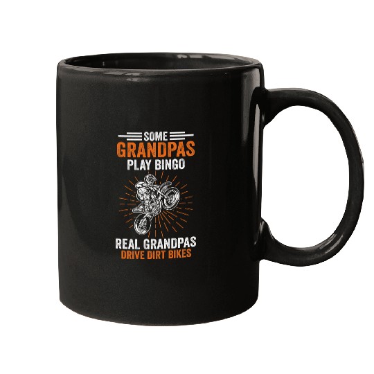 Mens Dirt Bike Grandfather Motorcycle Grandpa Biker Fathers Day Mugs