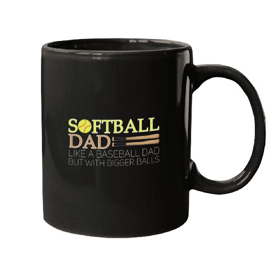 Softball Dad Like A Baseball Dad Definition Mugs