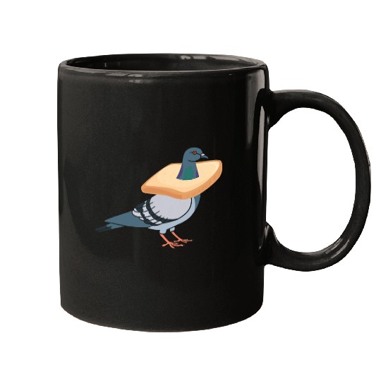 Pigeon In Bread Mugs