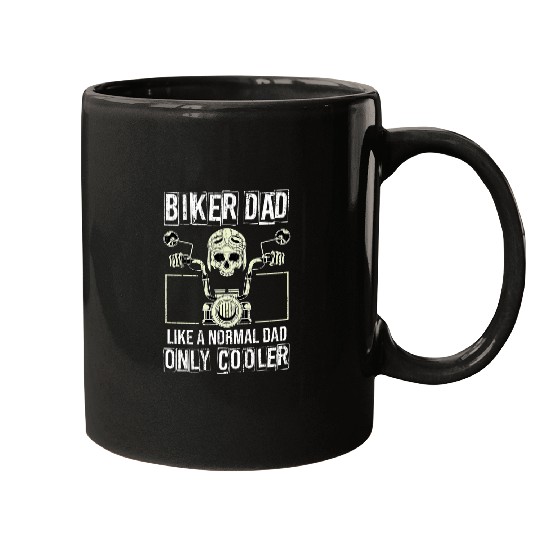 Mens Funny Biker Dad Motorcycle Rider Biking Fathers Day Biker Mugs