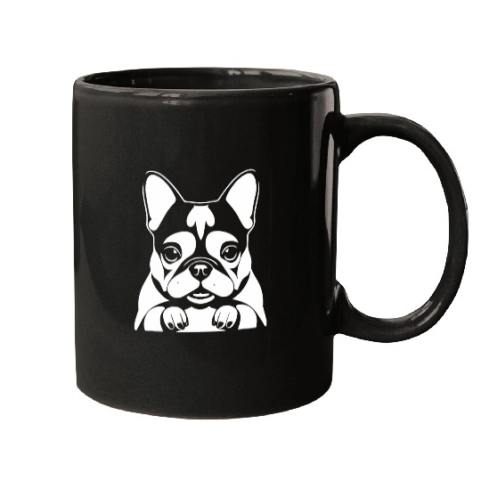 French Bulldog with EGuitar Musician Guitarist Mugs