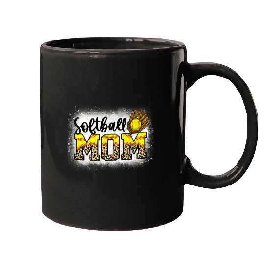 Leopard Softball Mom Tee Softball Game Day Vibes Mothers Day Mugs