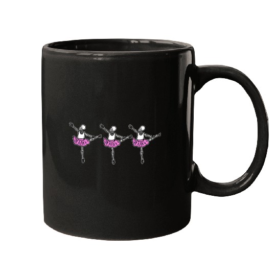 Skeletons Ballerinas Cute Ballet Dance Dancing Halloween 3 Mugs