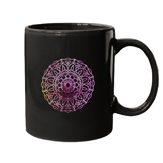 Geometry Pink Meditation Mandala Sacred Yoga Mantra Om Mugs