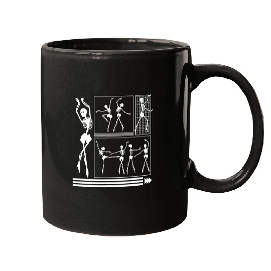 Halloween Skeletons Dancing Ballerina Ballet Cottagecore Vint Mugs