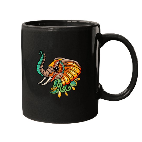 Henna Elephant Art Yoga Wildlife 2 Mugs