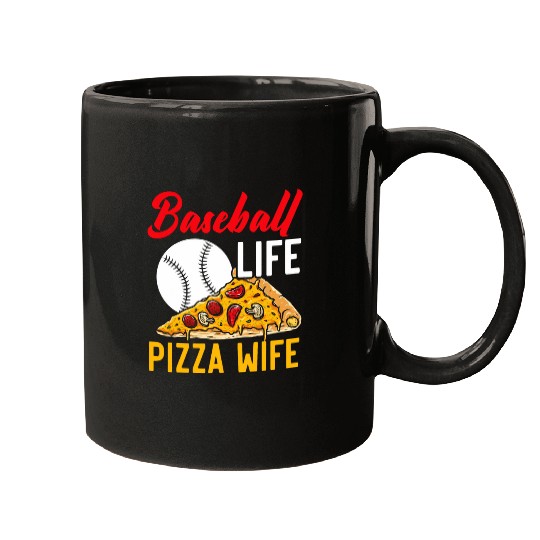 Pizza Baseball Player Baseball Lover Sport Italian Food Mugs