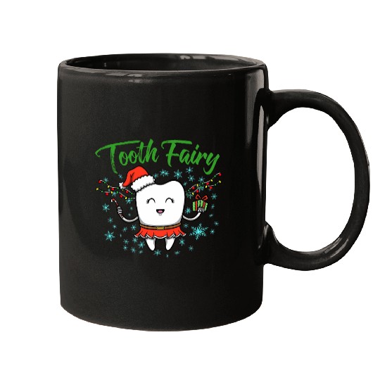 Tooth Fairy Wearing Holiday Apparel For dentists Office Mugs