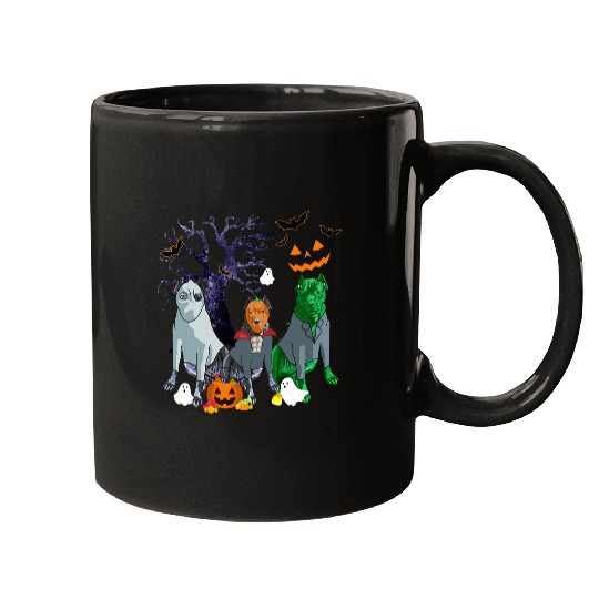 Halloween Cane Corso Dog Witch Scary Halloween Costume Mugs
