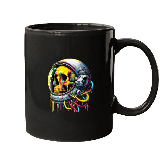Discover Rainbow Astronaut Skull Space Lovers Cool Graphic Tee 6 Mugs
