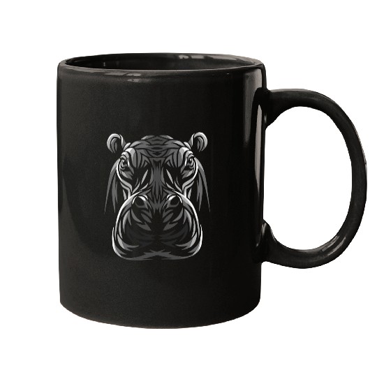 Hippo Design Cute Hippopotamus tribal Mugs