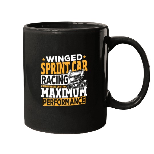 Winged Sprint Car Racing Commanding Control Performance Mugs