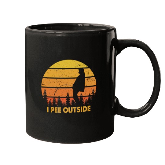Retro I Love Peeing Outside Funny Camping Camper Drunk Mugs