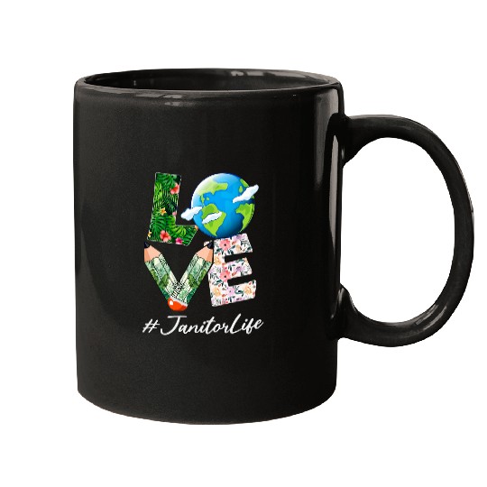 Janitor Love World Earth Day Anniversary Save the Planet Mugs