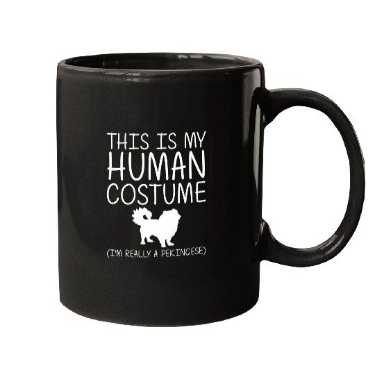 Pekingese Easy Halloween Human Costume Pelchie Dog DIY Gift 2 Mugs