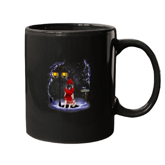 Discover Norwegian Elkhound Santa Snow Christmas Light Winter Pajama Mugs