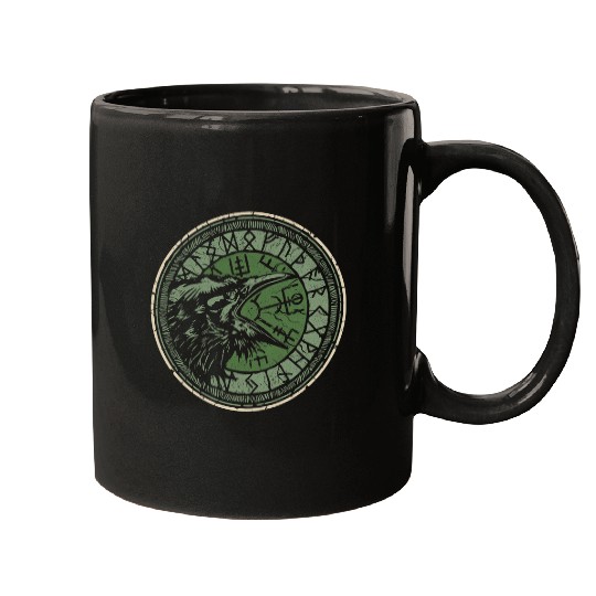Valhalla Raven Ravens Odins Runes Norse Compass Viking 25 Mugs