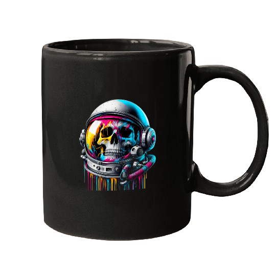 Discover Rainbow Astronaut Skull Space Lovers Cool Graphic Tee 5 Mugs