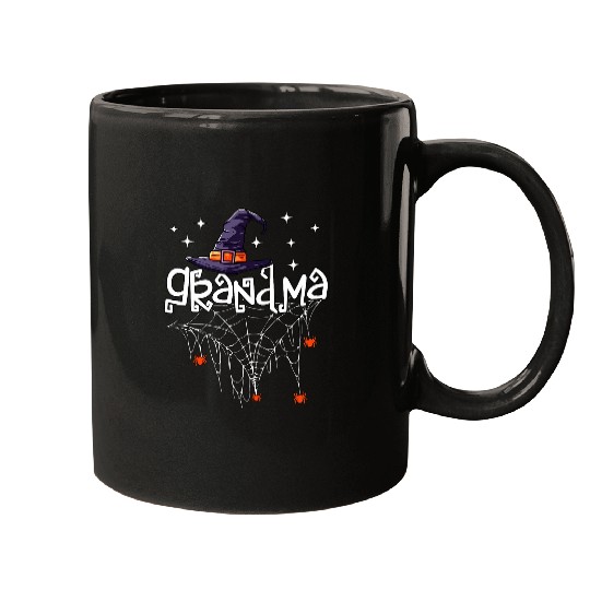 Womens Halloween Family Matching Outfit Grandma Spider Web Witch Mugs