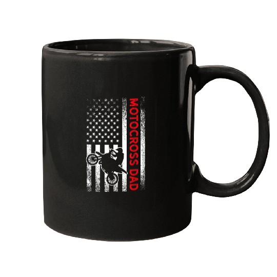 Discover Mens Motocross vintages USA motorcycle flag motocrosser DAD gift Mugs
