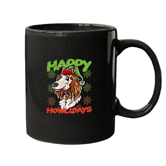Happy Howlidays English Setter Elf Dog Merry Christmas Dogs Mugs