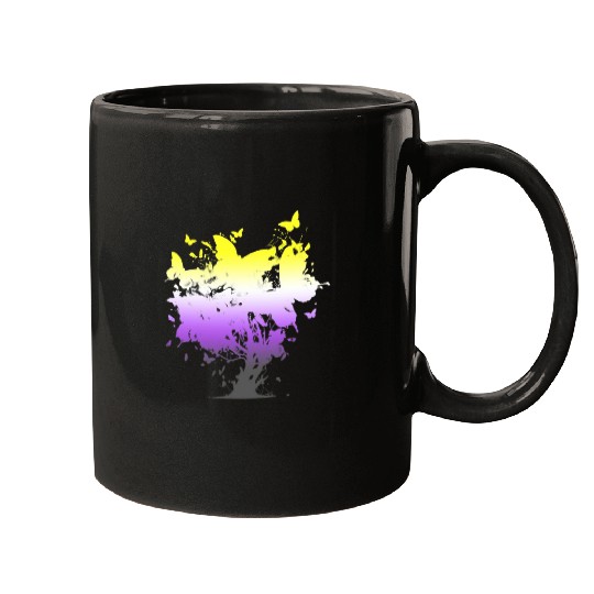 Non Binary Butterfly Tree Non Binary Flag Nonbinary Pride Mugs