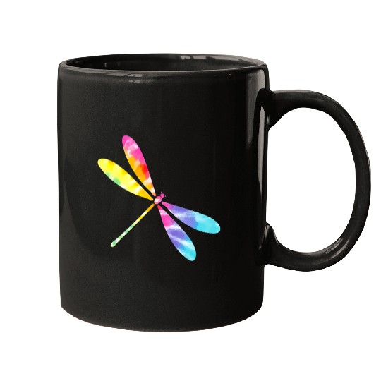 Pretty Tie Dye Dragonfly Mugs