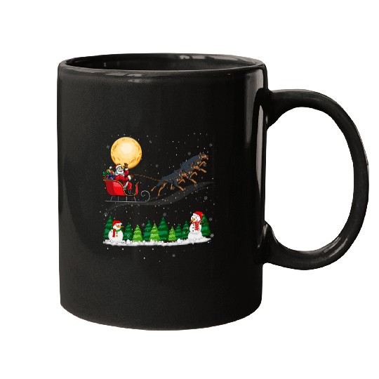 Funny Christmas Doberman Sleigh Santa Claus xmass Decoration Mugs