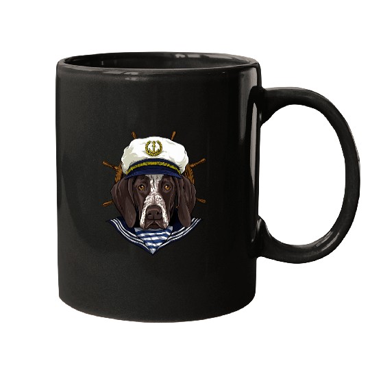 Dog German Shorthaired Pointer Sailor Boat Captain Dog 145 Mugs