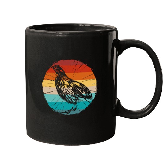 vintages retro sunset detailed Quail bird Quail birds animal Mugs