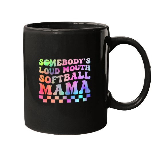 Somebodys Loudmouth Softball Mama Funny Mom Mothers Day 2 Mugs
