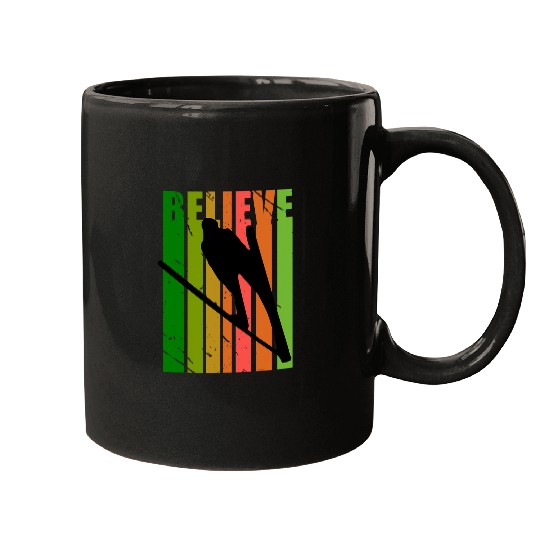 Discover Retro Mens Slalom Skis Skiing Winter Sports Fan Lover Coach Mugs