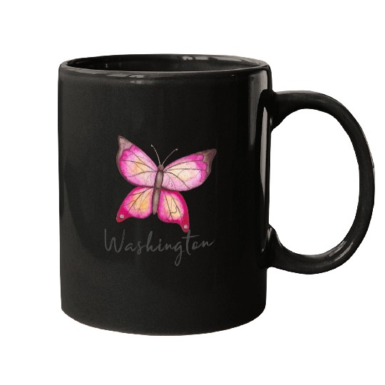 Washington BOHO Butterfly Artsy Bohemian Chic Whimsy Mugs