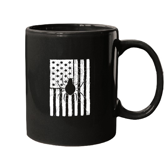 USA American Flag Spider Theme Idea For Insect Lovers Mugs