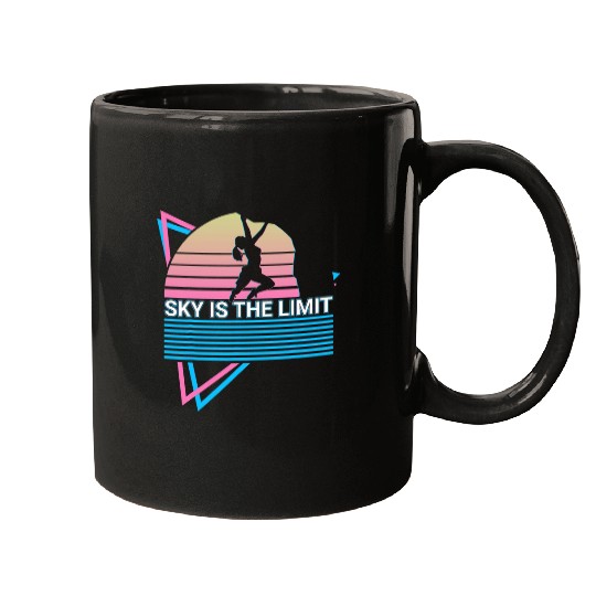 Rock Climbing Rock Climber Retro Sky Is The Limit Mugs