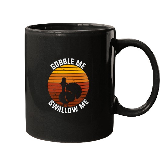 vintages Gobble Me Swallow Funny Thanksgiving Turkey Trot Mugs