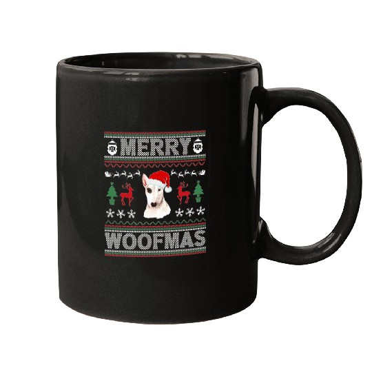 Merry Woofmas Ugly Christmas Bull Terrier xmass Party Mugs