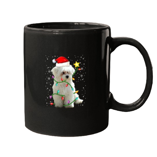 Dog Maltese 1st Christmas Tree Ornament Maltese Dog With Lights Mugs